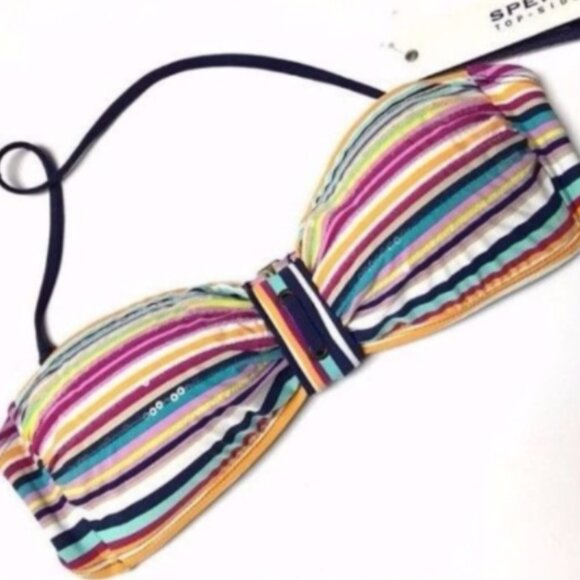 SPERRY TOP SIDER Espadrille Bandeau Bikini Top, Multi-Color, Sequin, XS, $66 NWT - Picture 1 of 6